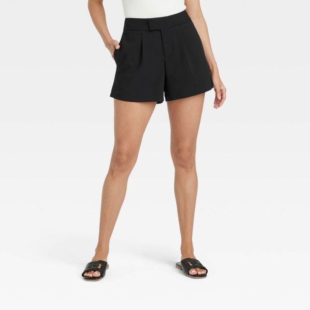 A New Day - Women's High-Rise Tailored Shorts - A New Day Blac Black